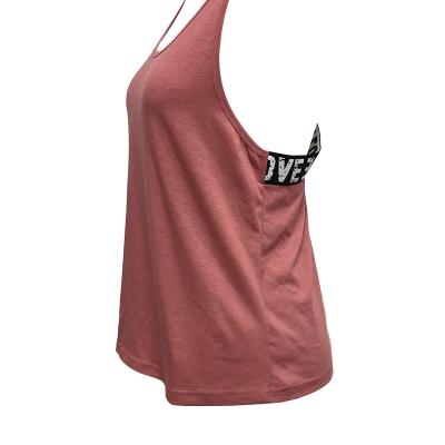 China High Quality Custom Active Women's Breathable Yoga Wear Ladies Sleeveless Girls Slimming Cross Back Band Sports Singlet Fitnessletter for sale