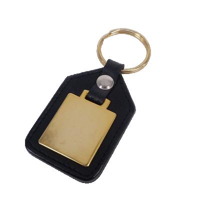 China Metal Customized Leather Key Chain , Customized Logo Metal PU Leather Key Chain for sale