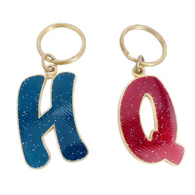 China Promotional Gifts Customized Key Metal Letter Chain With Glitter for sale