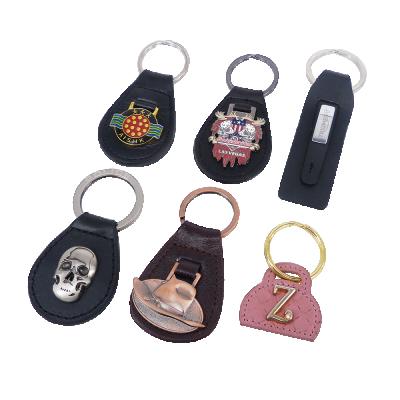 China Eco-friendly Custom Blank Leather Metal Key Chain Key Fob, Metal Key Ring Netting for sale