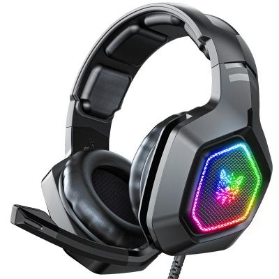 China Onikuma New Arrival K10 Earphone Cool Flowing RGB LED Gaming Earphones Headsets With Foldable Microphone for sale