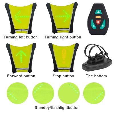 China Water Render Hi Gray Yellow Wireless Remote Control Bright Warning Light Jackets Strength Reflective LED Running Vest Resistant Running Vest for Cycling r for sale