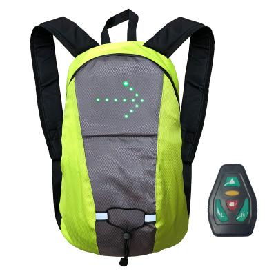 China With High Quality USB Safety Bag Rechargeable USB Flashing Bicycle Led Backpack With Direction Indication for sale