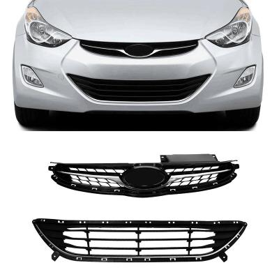 China ABS Saivis Body Parts Car Covers Front Upper Grille Chrome And Black Grill Fit For Hyundai Elantra 2011-2013 for sale