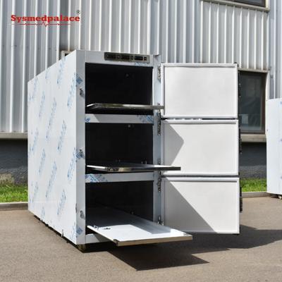 China Mortuary Room Sysmedpalace 3 Drawers Funeral Parlor Corpse Freezer Mortuary Refrigerator Cabinet For Sale for sale