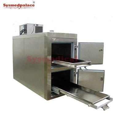 China Rome Burial Supply Factory Style 2 Stainless Steel Arabian Layers 201 Mortuary Medical Corpses Freezer for sale