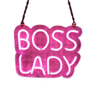 China Residential LED Neon Sign Boss Lady Fast Delivery Customs Lead The Light Neon Sign NO MOQ for sale