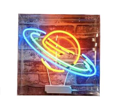 China Residential Acrylic Box Neon Sign Light For Saturnian Ring for sale