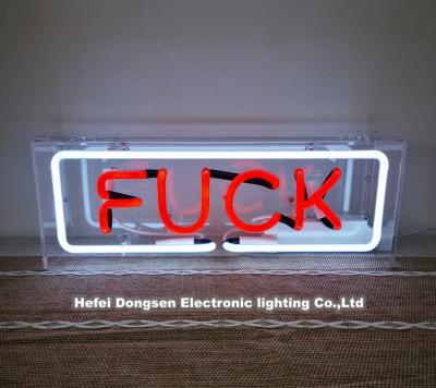 China Hot Selling Neon Indoor Lights Neon Sign FU Letters Custom Neon Box Table and Wall Mounted Light Up Letter Neon Light for sale