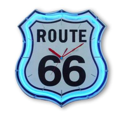 China Route 66 Central Institute of Statistics neon clock for sale