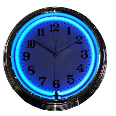 China 15 Inch Residential Color Changing Neon Clock Neon Glass Alone for sale