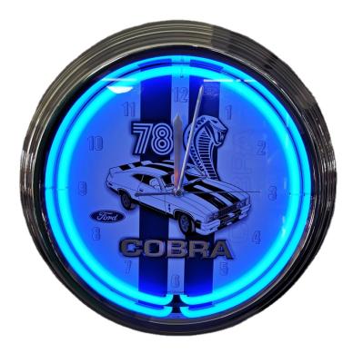 China Central Institute of Statistics Wholesale 15 Inch Simple Neon Clock Neon Sign for sale