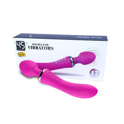 China Dual Head Masturbation Heating AV Vibrator 12 Frequency USB Charging Female Masturbation for sale