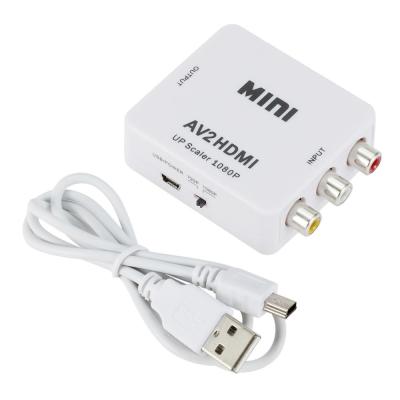 China Mini AV to HDMI Converter Video Box AV2HDTV RCA AV HD CVBS to HDMI Adapter for HDTV PC DVD Xbox Projector TV PS3 PS4 Mini AV to HDMI Video Converter for sale