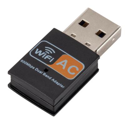 China Usb 5Ghz Lan Ethernet Wireless Desktop USB WiFi Adapter 600Mbps WiFi Antenna Network Card 2.4 Receiver for sale