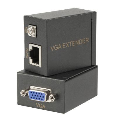 China 60M VGA Extender Female to Lan Cat 5e Cat6 RJ45 Ethernet Adapter Amplifier VGA Female Extender G22113 for sale