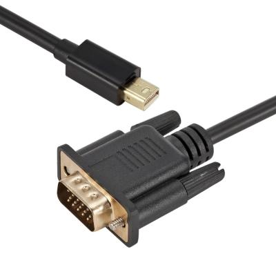 China 1.8M Mini DP to VGA Cable Male to VGA Adapter Cable Male Mini Displayport DP to Mini to VGA for sale