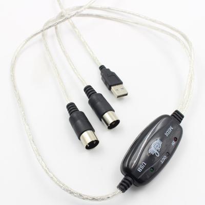 China Multimedia USB IN-OUT MIDI Interface Cable Converter PC to Music Keyboard Adapter Cord for sale