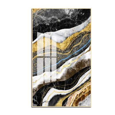 China Modern Abstract Crystal Porcelain Painting Canvas Home Decoration Glass Aisle Wall Corridor Customized Wholesale Modern for sale