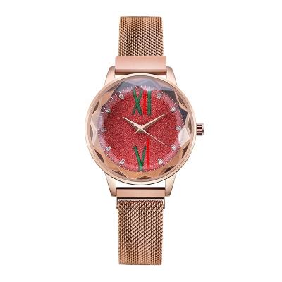 China Female Women Wrist Watch Fashion Ladies Quartz Wrist Watch No Clock Starry Sky Luxury Waterproof Fade Women Watches Magnetic Strap for sale