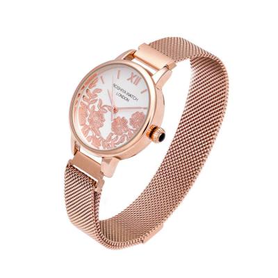 China The Latest BOSHIYA Waterproof Luxury Women's Watch Rose Gold Magnetic Strap Quartz With Fantastic Dial for sale