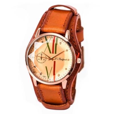 China 2021 Non-specific Roman Analog Wrist Men Women Wide Watch Belt Strap Brown Leather Personality Leisure Punk Retro Dial Wristwatches for sale