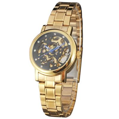 China Luxury Stainless Steel Band Gold Alarm Automatic Mechanical Watch Men for sale