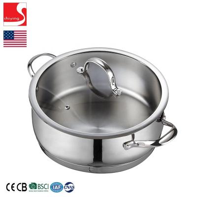 China SY-Kitchenware 7-Quart Viable Classic Stainless Steel Dutch Oven Casserole Stockpot With Lid 7qt 15 30 OEM Soup Pot 28cm ODM Customize for sale