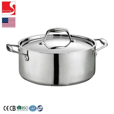 China SY Gourmet Stainless Steel Induction-Ready Triple Plated Covered Dutch Oven-Sustainable Kitchenware, 5-Quart Casserole Cooking Pot Induction for sale