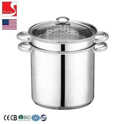 China Sustainable SY-Cookware 4 Piece 18/10 Stainless Steel Multi-Cookware Set With Encapsulated Base, 12 Qt for sale