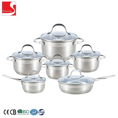 China Sustainable multifunctional stainless steel cookware soup pot casserole pan kitchen cooking pot set for sale