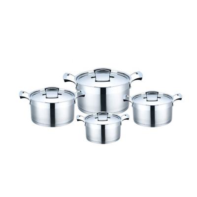 China Sustainable high quality soup pot casserole stainless steel cookware set at factory price for sale