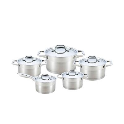 China Sustainable Stainless Steel Cooking Pot Best Quality Casserole Set Stainless Steel Cookware Sets Kitchen Cookware for sale