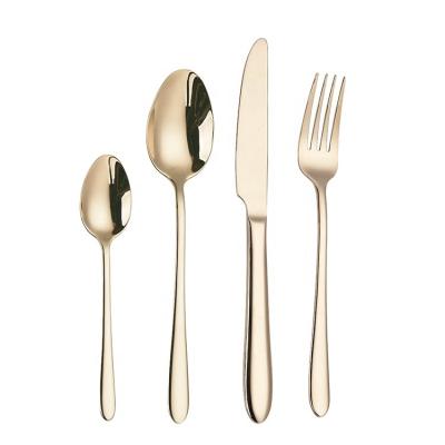 China Sustainable High Quality Bulk Gold Plated Stainless Steel Flatware Flatware Cutlery Set for sale