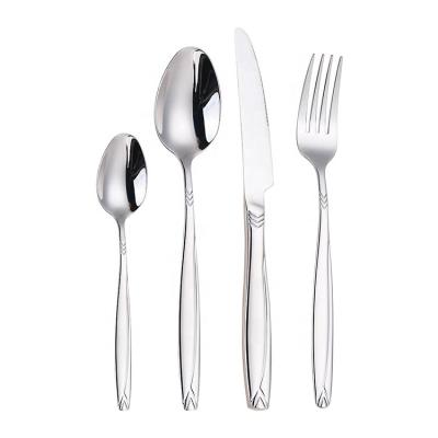 China Sustainable 18/10 Kitchen Cutlery Hotel Flatware Deep Handle Silver Stainless Steel Cutlery for sale