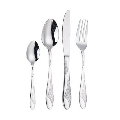 China Viable Wholesale Portable Flatware Gift Bulk Stainless Steel Silver Flatware Sets for sale