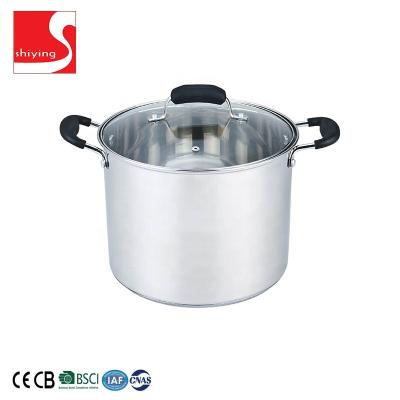 China Safe Induction Basic Cookware SY Stock Pot Set, Wholesale Stainless Steel Stock Pot Set With Cover for sale