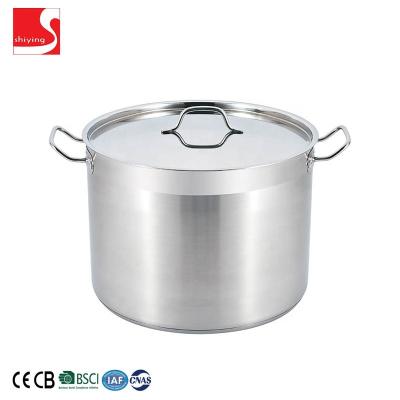 China Sustainable SY-Kitchenware Stainless Steel Straight Shape Induction Stock Pot With Lid for sale