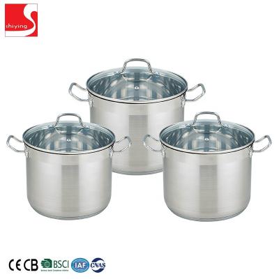 China Sustainable Hot Sale Products Kitchen Care Products Stainless Steel Cooking Pot Set Big Size Stock Pot Set for sale