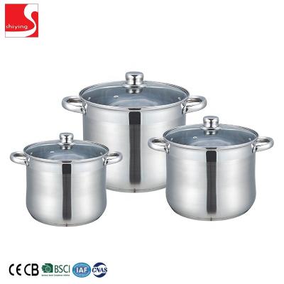 China Kitchen viable restaurant hotel cookware silver stock stainless steel pot for sale