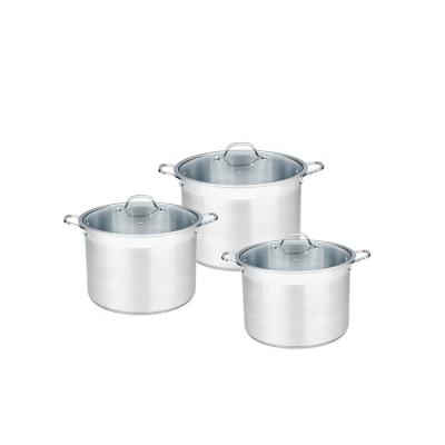 China High Capacity Sustainable Cookware Cooking Pot Stock Stainless Steel Pot for sale