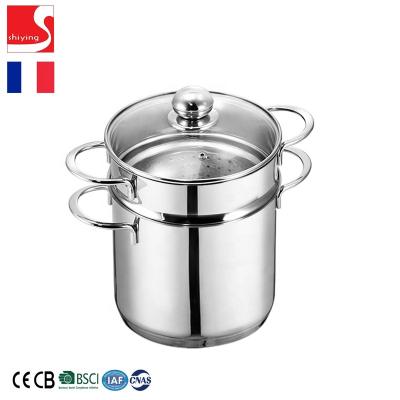 China SY 20 Pot Pasta Cooker Mutilfuctional Insert Steam Stock Pot Induction Sustainable 24cm Stainless Steel for sale