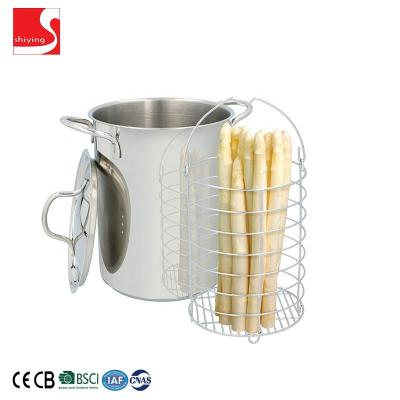 China Stainless Steel CLASSIC Straight Body Kitchenware Universal Asparagus Pot for sale