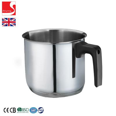 China SY Milk Pot 14cm Rim Stainless Steel Induction Dishwasher-Safe Pouring Sustainable Silver Gas-Kitchenware for sale