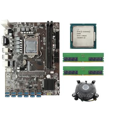 China B250C desktop motherboard set 12XPCIE to USB3.0 with 2*4G RAM G3900CPU and CPU fans B250C USB for sale