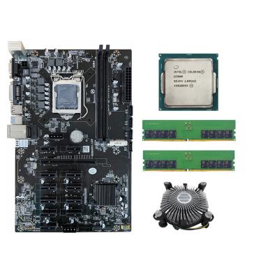 China New Version Motherboard Desktop ATX 12GPU B250 LGA1151 Set with G3900 CPU Fans Support M.2 SSD and DDR4 RAM CPU for sale