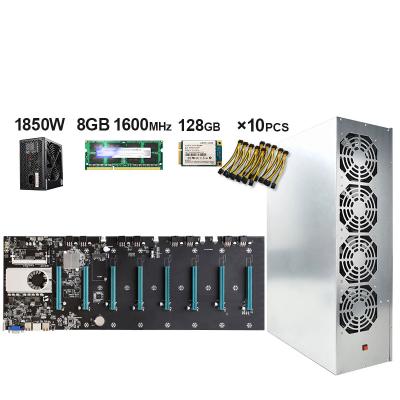 China Desktop Rig Motherboard Set Combo 8 GPU Low Power With DDR3 8GB Memory MSATA SSD And Power Cable for sale