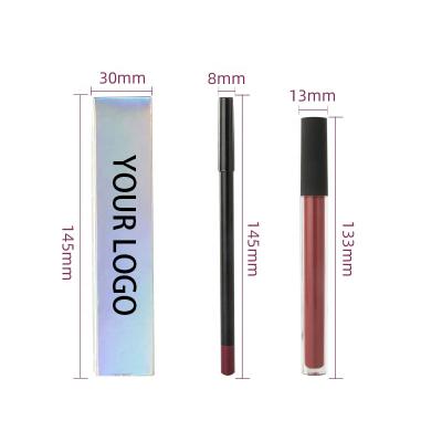 China Long Lasting Waterproof Lip Gloss Lip Liner Sets No Label Cosmetics Lip Gloss Kit Custom Vendor for sale