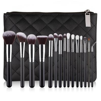 China Angular Blush Face Makeup Tools Wholesale Custom Your Own Logo 15pcs Makeup Brush Set for sale