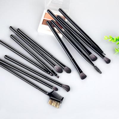 China Angular Blush Luxury Black Eyes Makeup Brush Synthetic Hair 12 Pieces Makeup Brush Eyeshadow With Private Label for sale